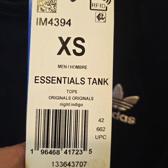 Adidas Originals Essentials Men's Tank Top -  Tone XS New Night Indigo Navy - Picture 4 of 7